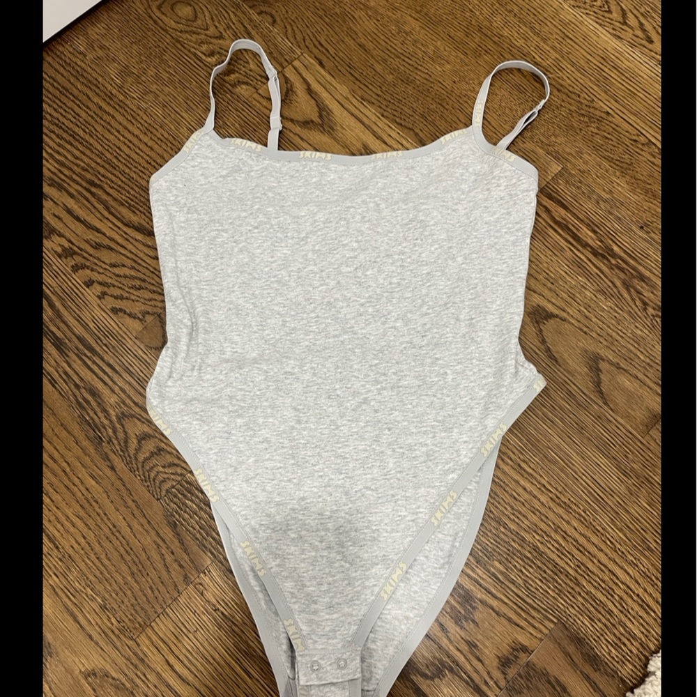 Skims Logo Cotton Jersey Bodysuit